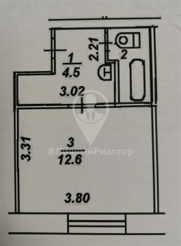 1-к квартира, 5/5 эт., 19м²
