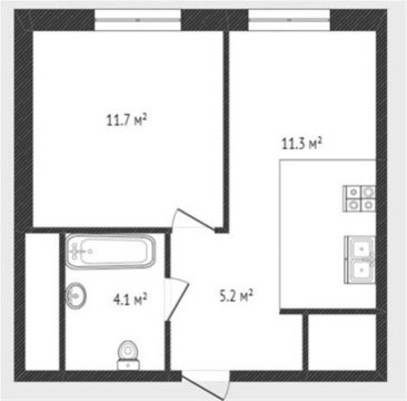 1-к квартира, 4/16 эт., 32м²