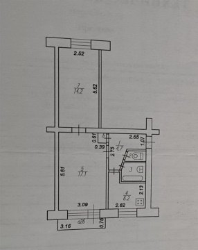 2-к квартира, 3/5 эт., 45м²